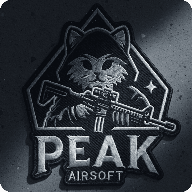 Peak Airsoft embroidered patch mockup