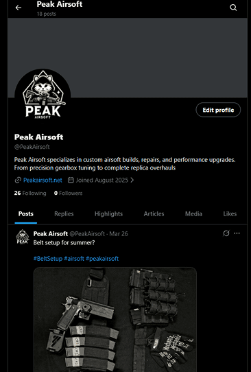 Peak Airsoft on X