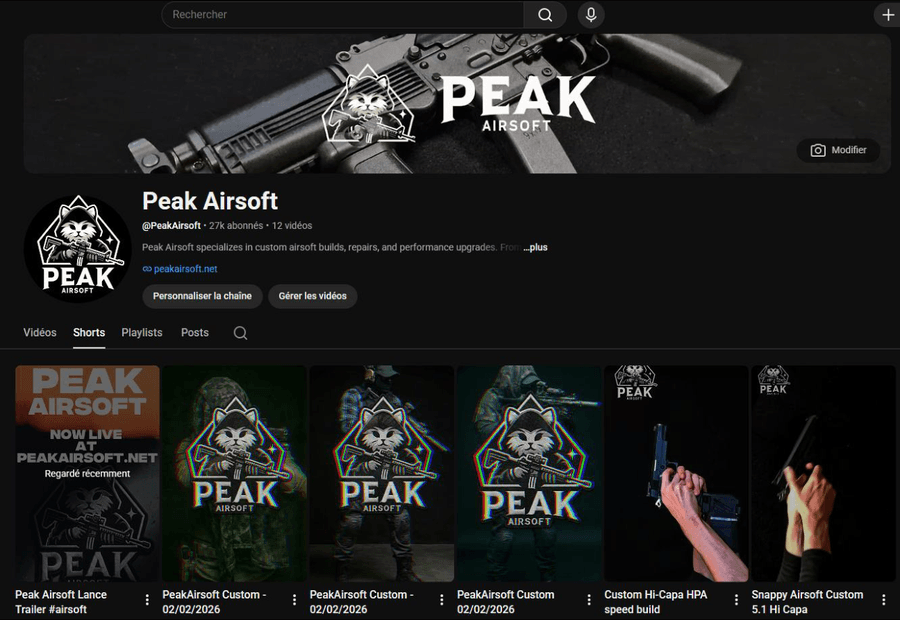 Peak Airsoft YouTube channel